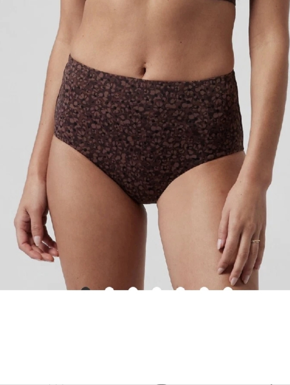 Athleta Bikini Swim  Bottom High-Waist  Briefs in Dark Brown Leopard Print Suim